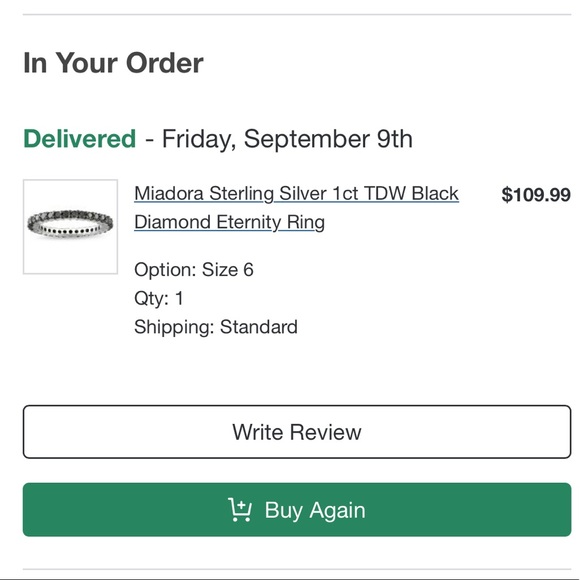 Miadora Sterling Silver 1ct TDW Black Diamond Band - Picture 4 of 4